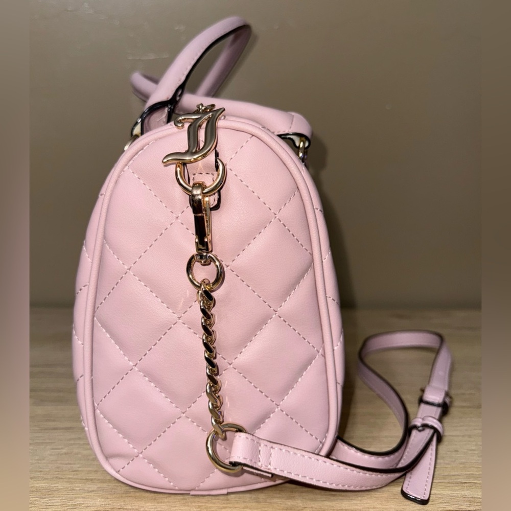 NWT Juicy Couture "Juicy Girl Only Satchel" Dusty Blush Pink Color Quilted Bag - Picture 7 of 13